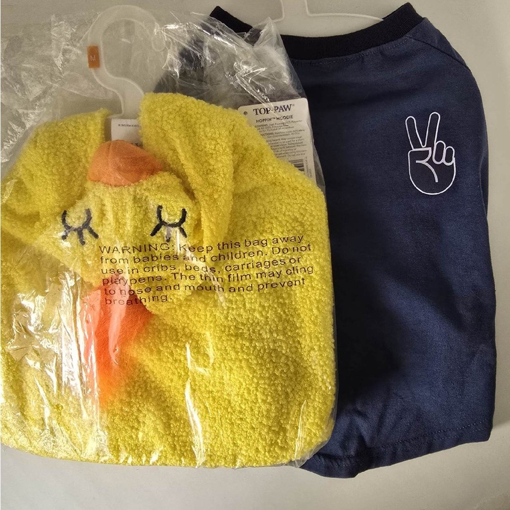 Top Paw Set Dog Shirt Duck Costume Easter Halloween M
